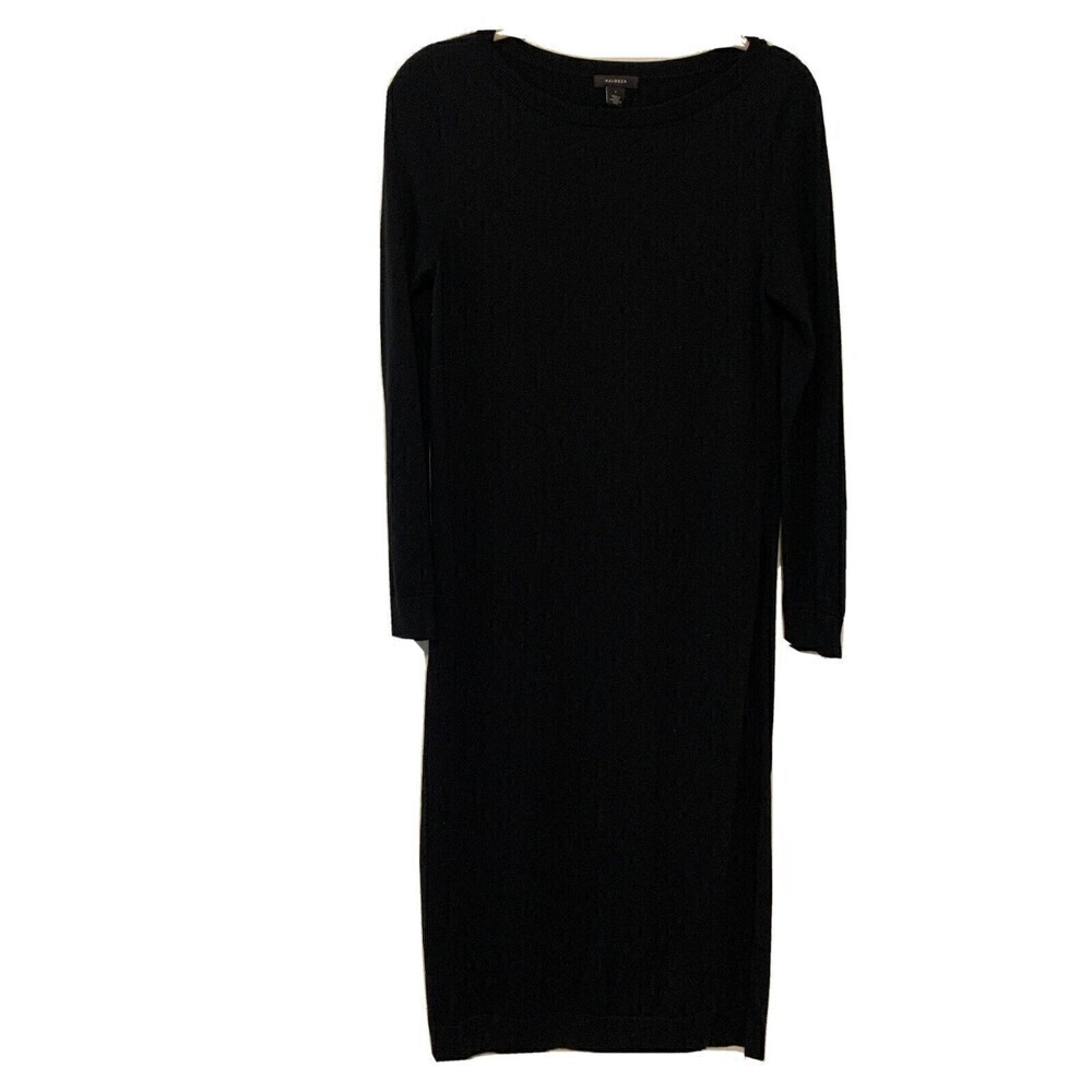 Halogen Womens Size Small Black Wool Blend Sweater Dress